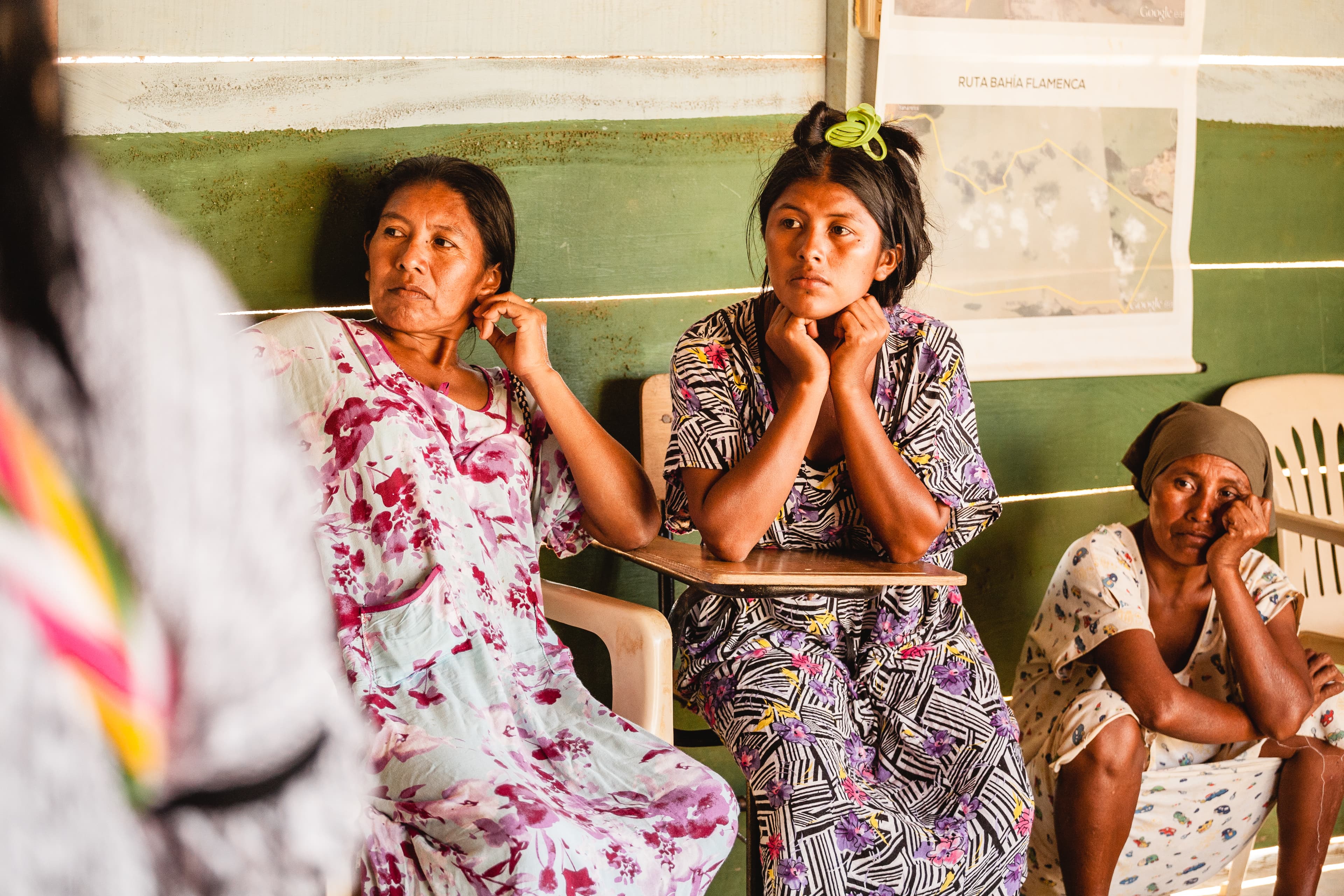 Indigenous women in a classroom, Guajira, Colombia